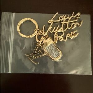 Gold Script Logo Keychain Charm - Designer Inspired